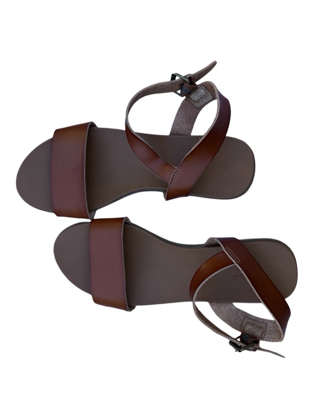 Universal Thread Brown Leather Strappy Ankle Sandals